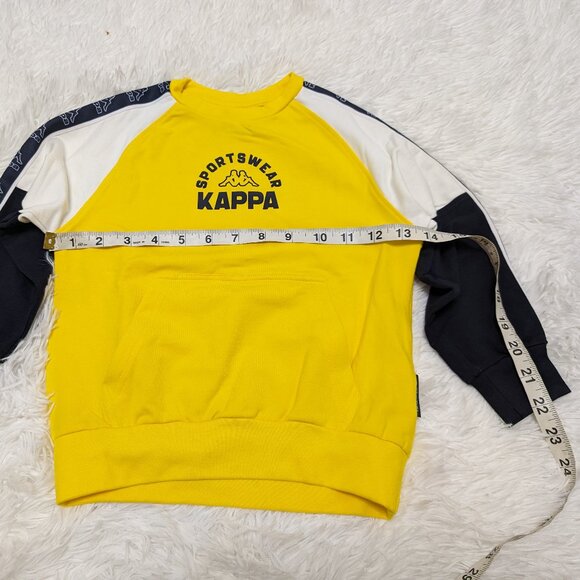 Kappa Unisex Crew Neck Yellow Pullover Loopknit with logo Sweatshirt NWOT 3T - Picture 7 of 7